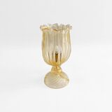 Archimede Seguso Handmade Murano Glass Table Lamp Gold Italian Art Deco 1980s