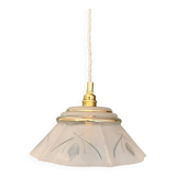 Vintage frosted glass lampshade pendant light