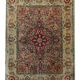 Handwoven antique persian carpet traditional wool area rug- 174x132cm