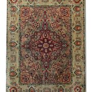 Handwoven antique persian carpet traditional wool area rug- 174x132cm