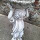 Antique cherub statue for garden, vintage plant holder