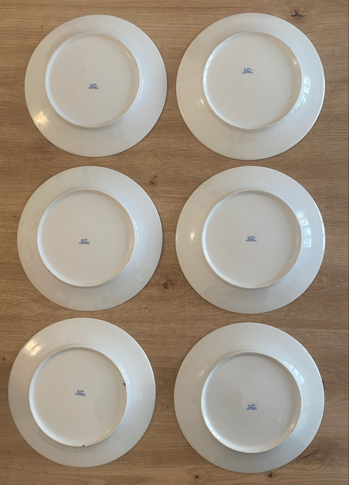 Set of 6 Limoges porcelain plates by Michelaud Frères – decorative f
