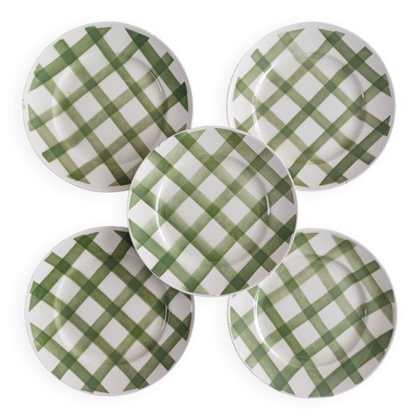 Lot de 5 assiettes à dessert Moulin des loups, Nappe