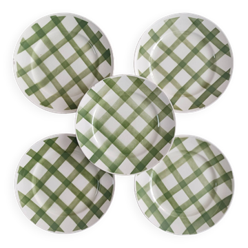 Set of 5 dessert plates Moulin des Loups, Tablecloth