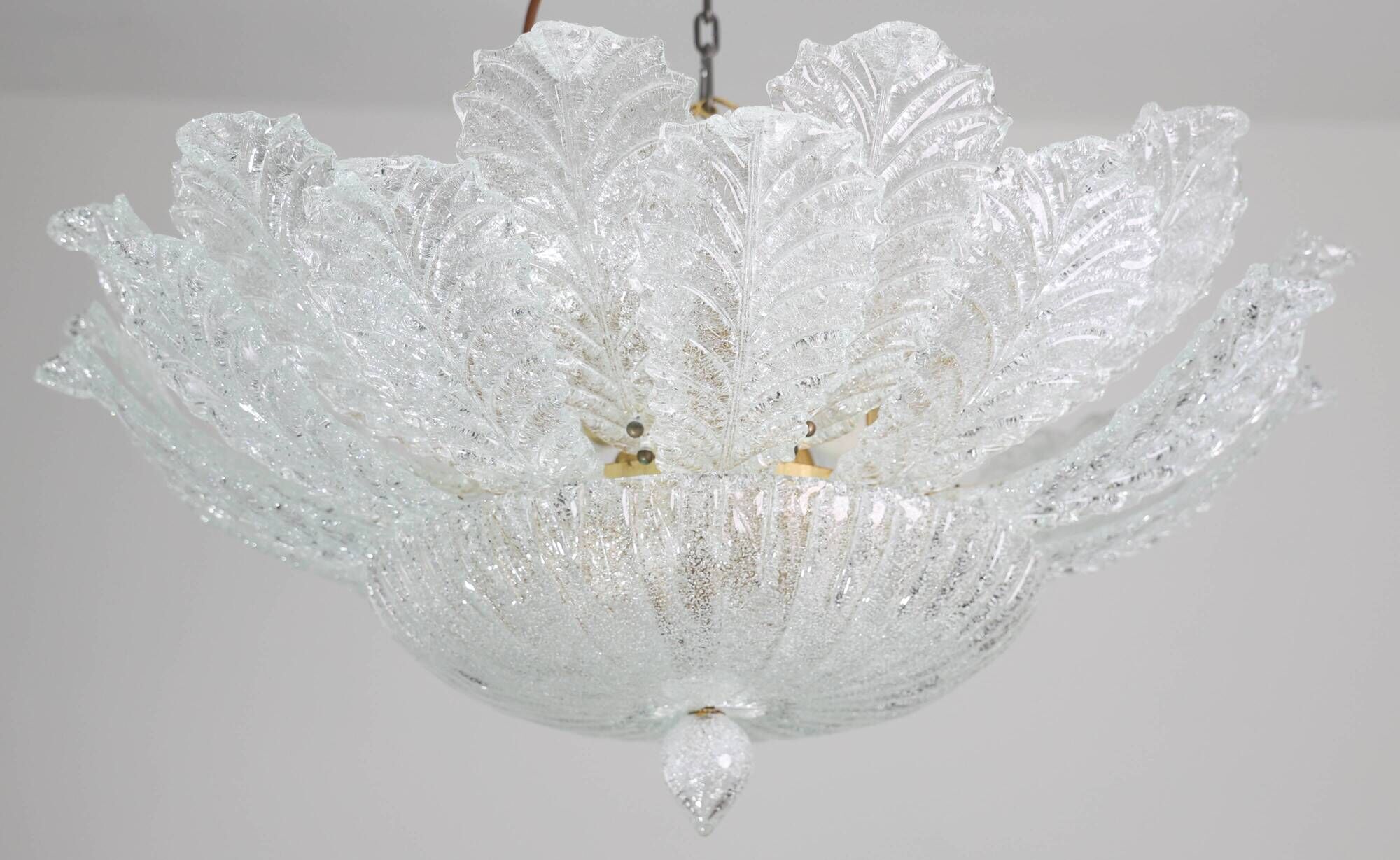 Taormina, Large Size Murano Clear trasparent Vintage Glass Ceiling Light, 1