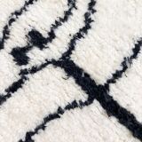 New Beni Ouarain Moroccan Berber rug with black graphic patterns