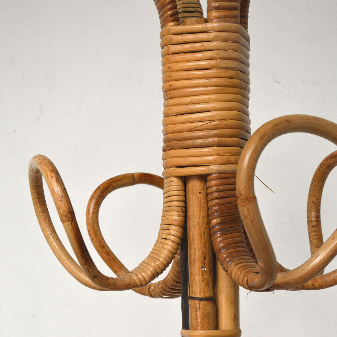Bamboo and rattan coat holder, 1960
