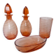Nécessaire de toilette vintage en verre rose 201089