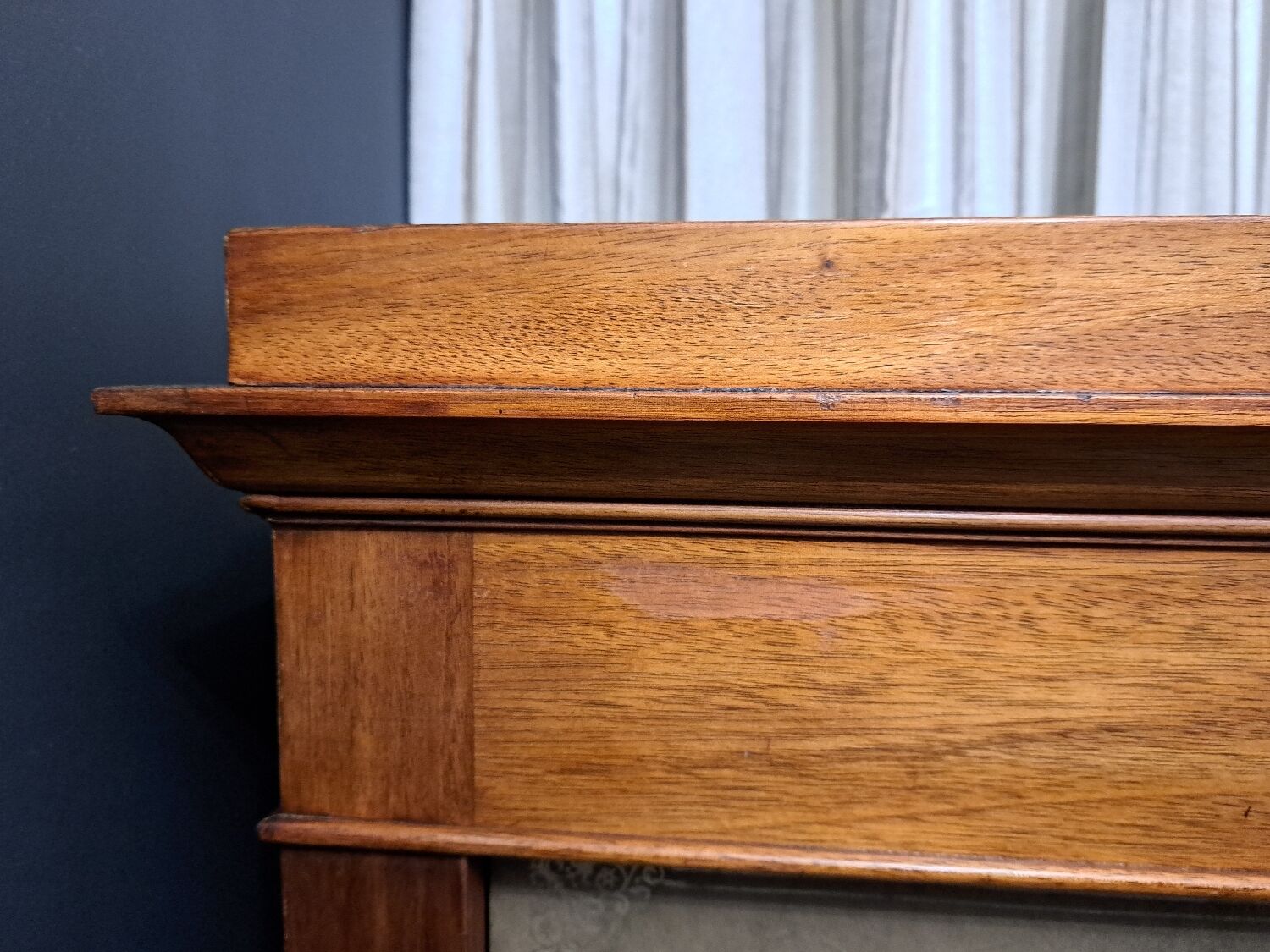 Mahogany and leather cardboard box