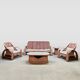 Vintage pink rattan bamboo lounge set ‘Boho-style’