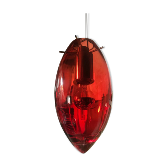 Vintage Pendant Lamp • Goccia di Sangue • Artisanal Glass • Murano • 1980