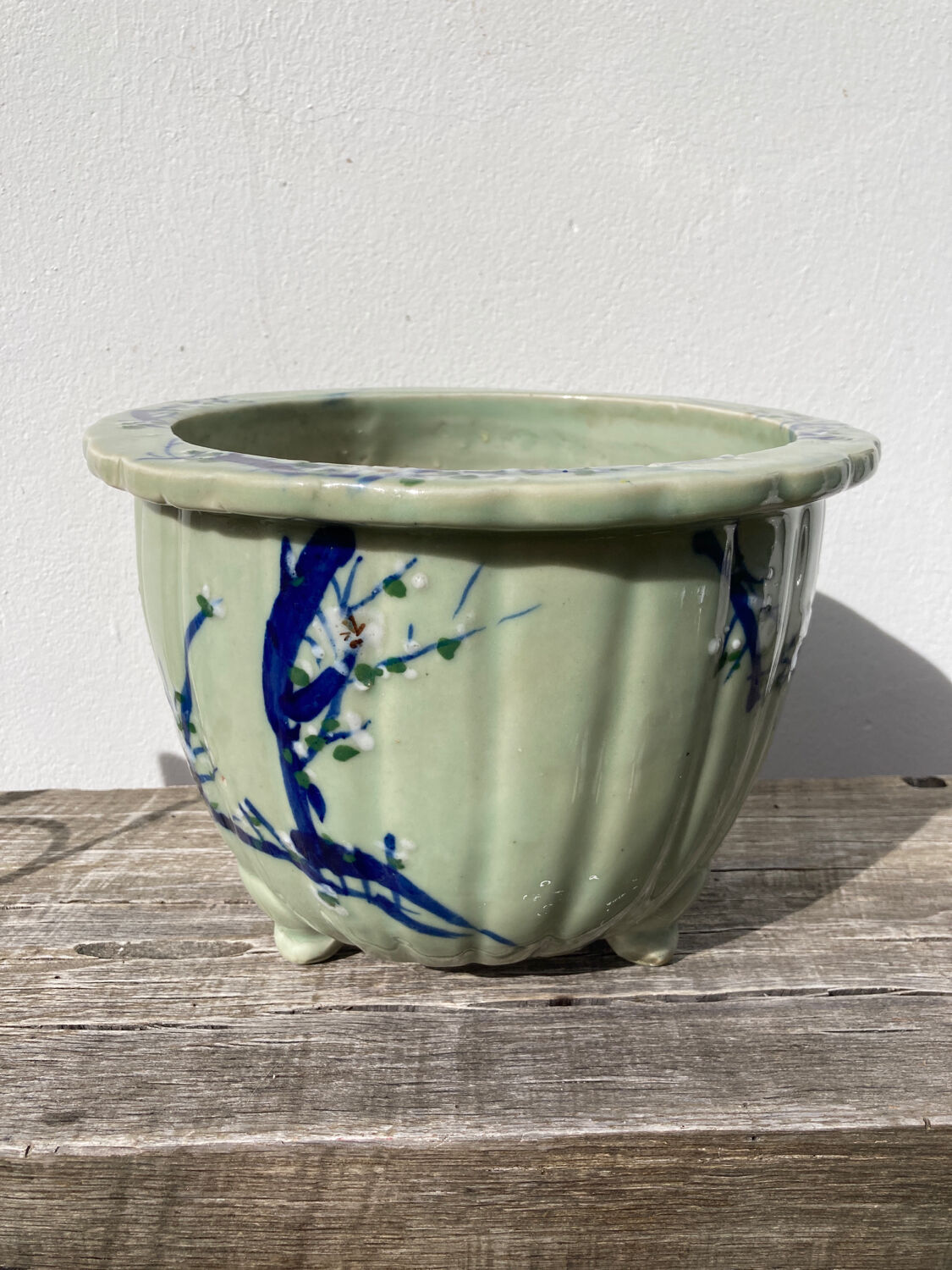 Chinese blue ceramic pot cover