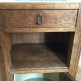VINTAGE OAK WOODEN BEDSIDE TABLE