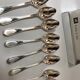 8 spoonfuls of silver metal mocha Ercuis Lauriers