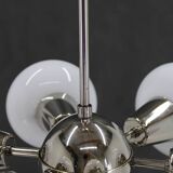 1970s Sputnik Chrome Plated 9-Flamming Chandelier by Kamenicky Senov , Czechoslovakia