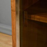 Long Glass Bookcase in Walnut, Rozaffy Style – 1960