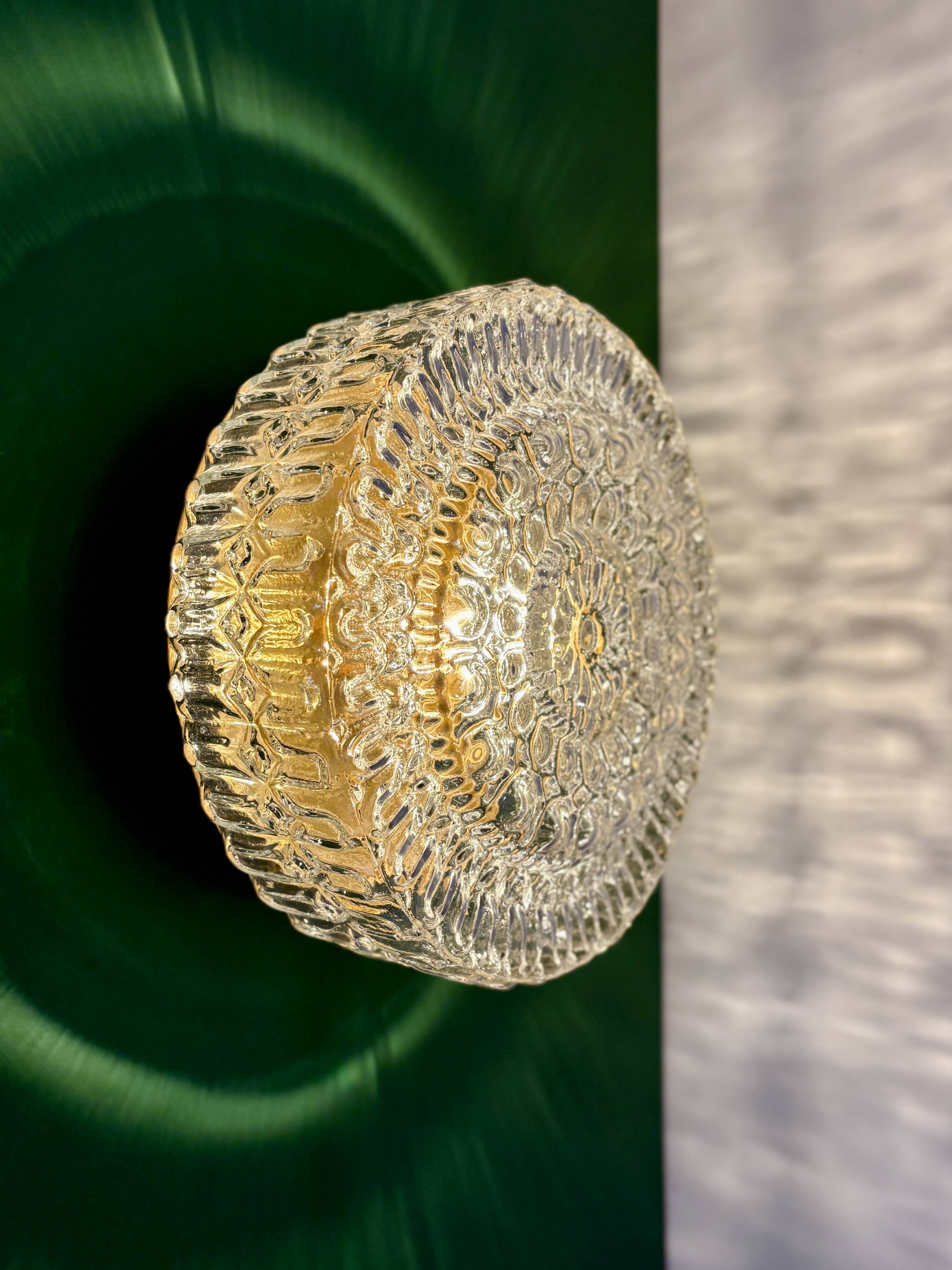 Vintage square glass globe wall/ceiling light (AX3)