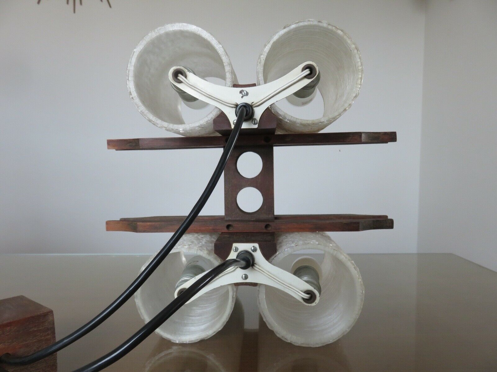 Scandinavian suspension in teak and perspex 60s 70s