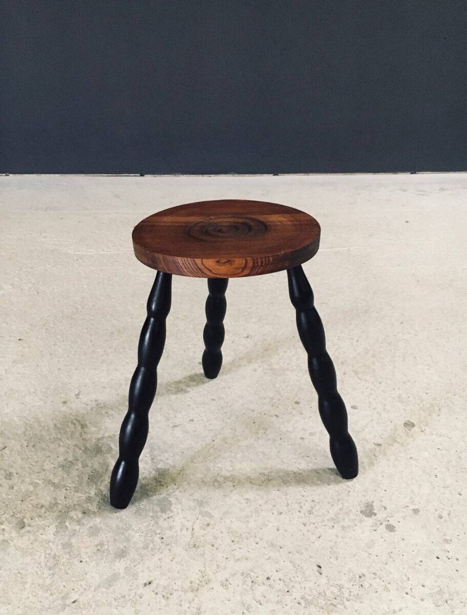 French Bobbin Tripod Stool, 1940s