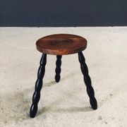 French Bobbin Tripod Stool, 1940s