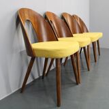 1960s Antonin Suman Set of Four Restored Dining Chairs in Walnut Finish