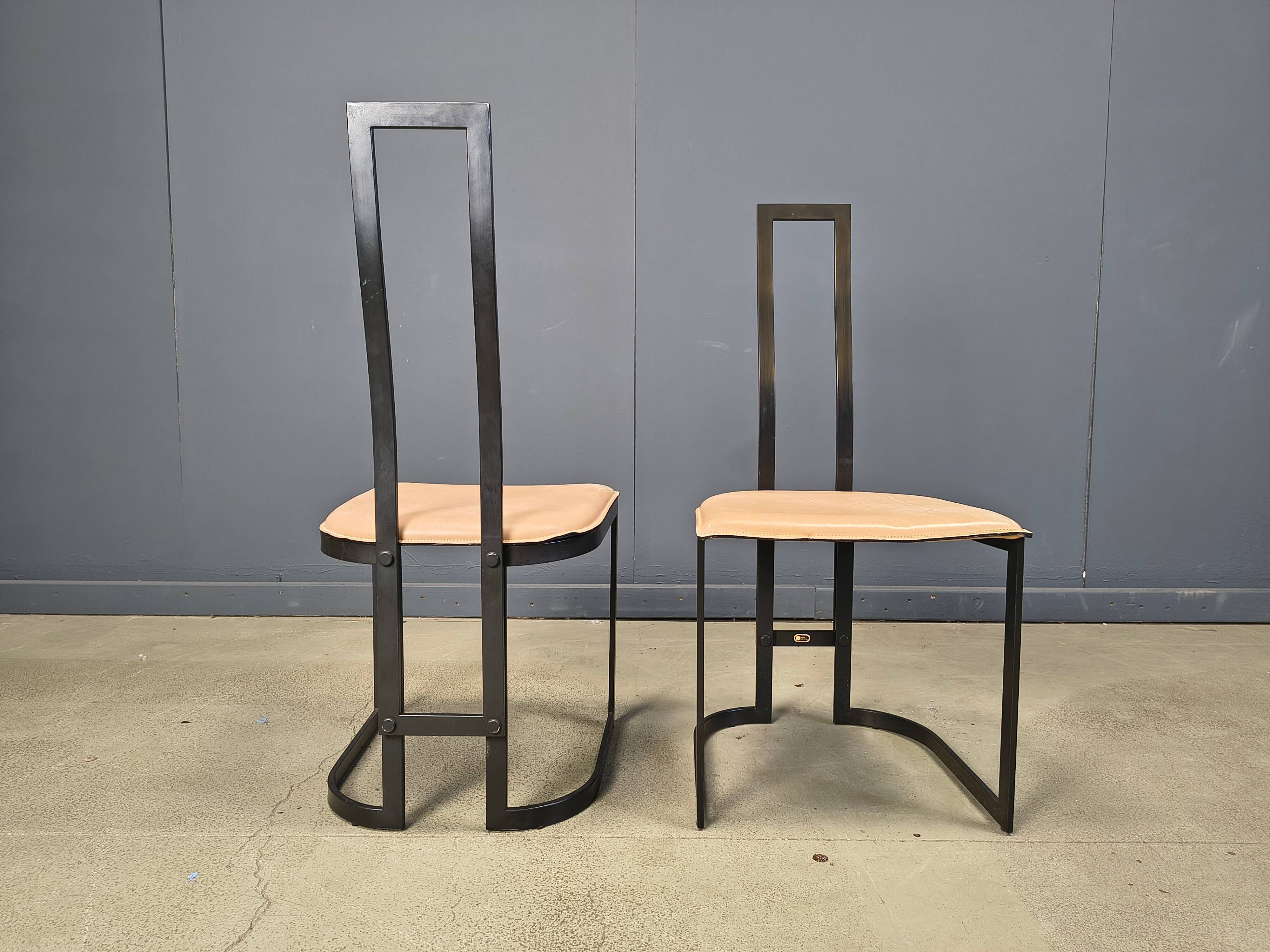 Gastone Rinaldi postmodern dining chairs for Thema Italy, 1980s - set