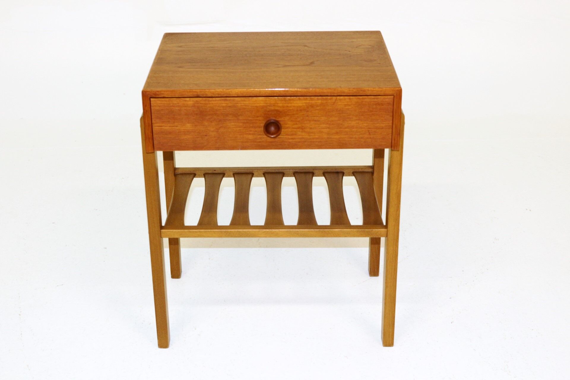 Teak and beech bedside table, Sweden, 1960