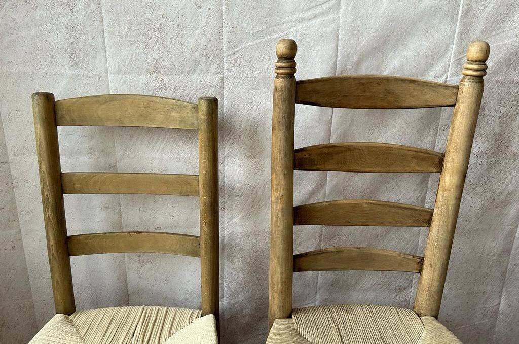 Paire de chaises campagnarde bois et corde