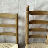Paire de chaises campagnarde bois et corde