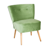 Chaise club vert, années 60-70