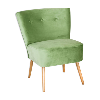 Chaise club vert, années 60-70