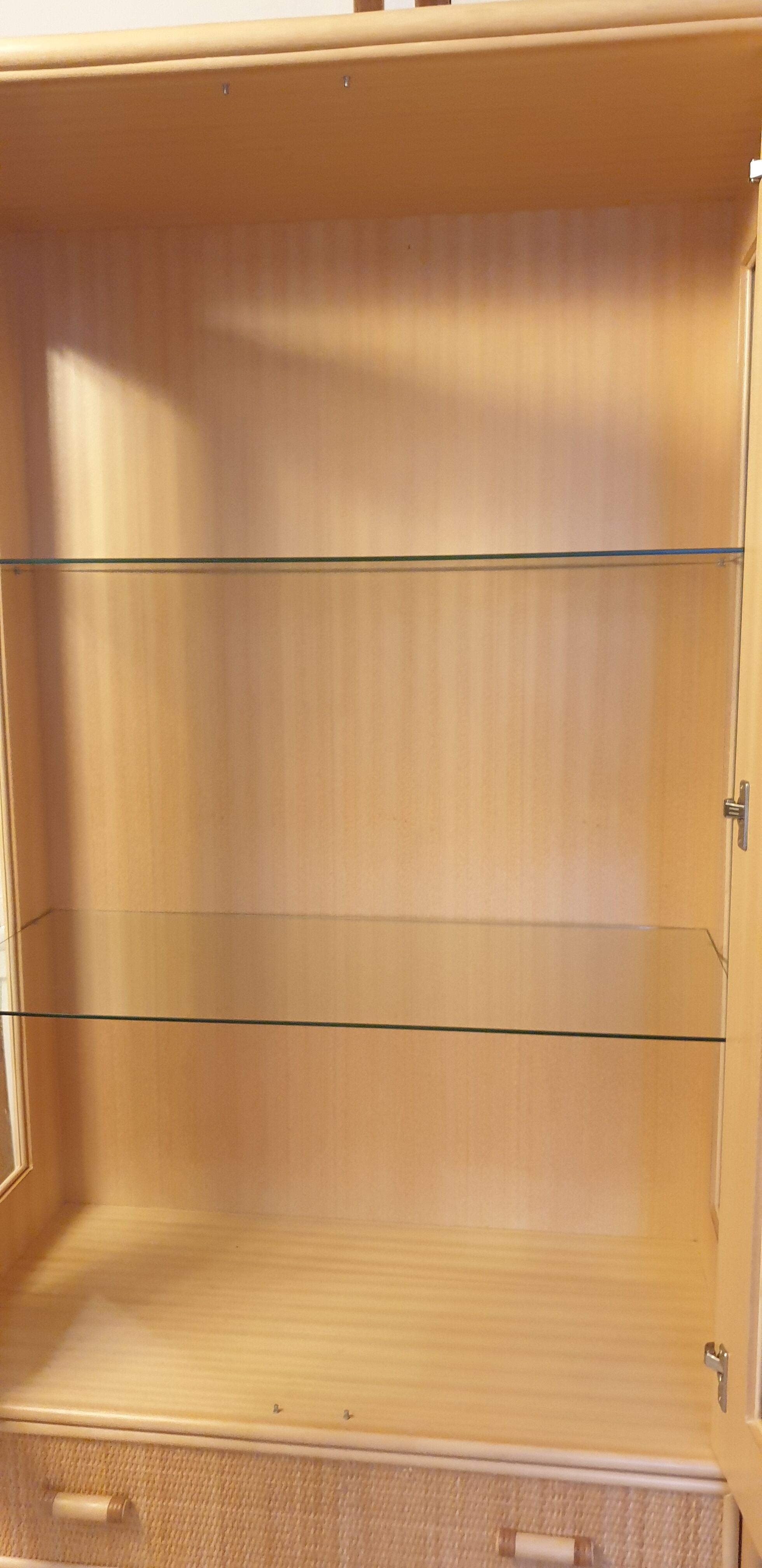 Rattan glass cabinet