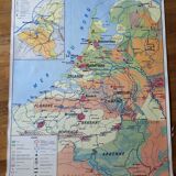 Old vintage school map MDI 1966 Belgium Luxembourg benelux