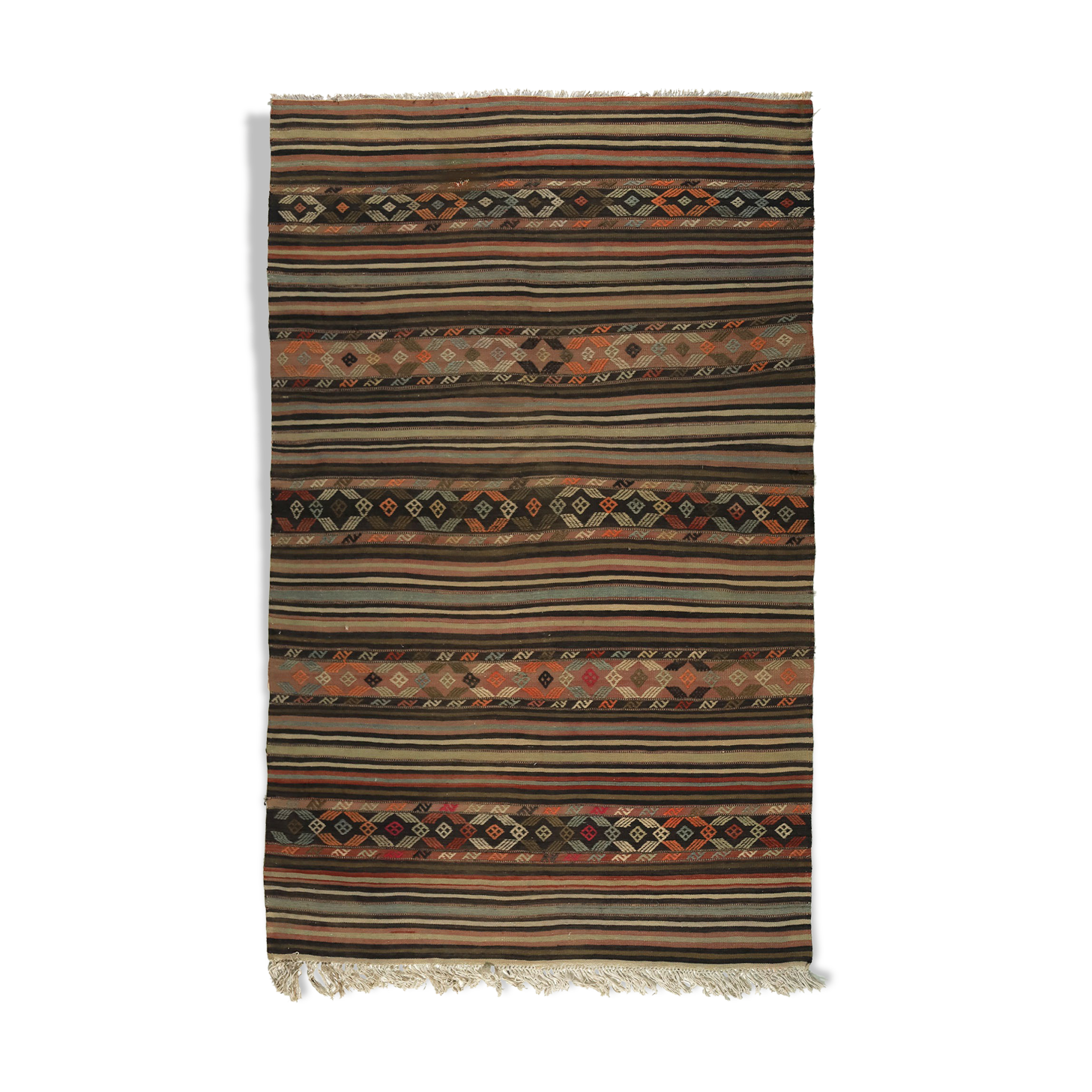 Anatolian handmade kilim rug 251 cm x 152 cm