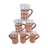 6 verres irish coffee tea made scottish printed glass cups with spoons