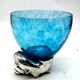 Large glass bowl rcr colle - silver 925 snail base carapelli & miniati