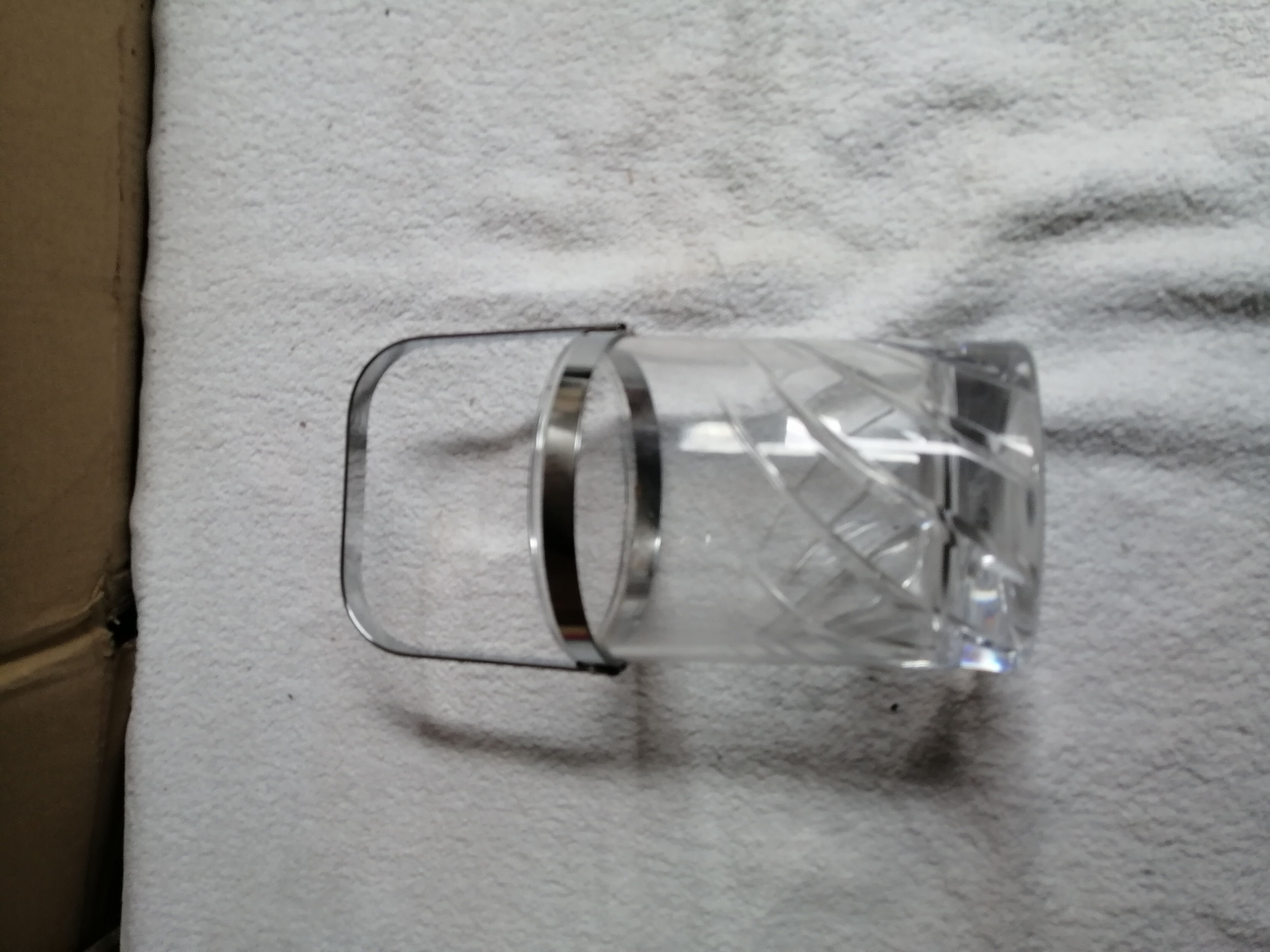 Glass and metal ice bucket