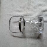 Glass and metal ice bucket