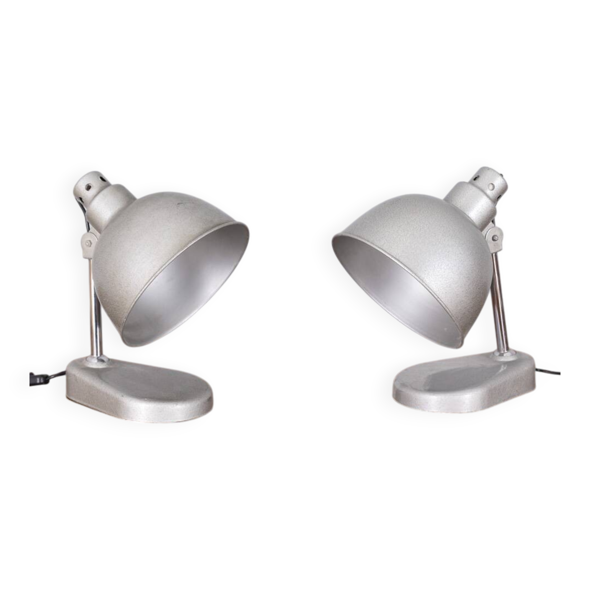 Pair of vintage 1960s metal table lamps by Seminara design