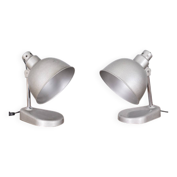 Paire de lampes de table vintage en métal des années 1960 par Seminara design