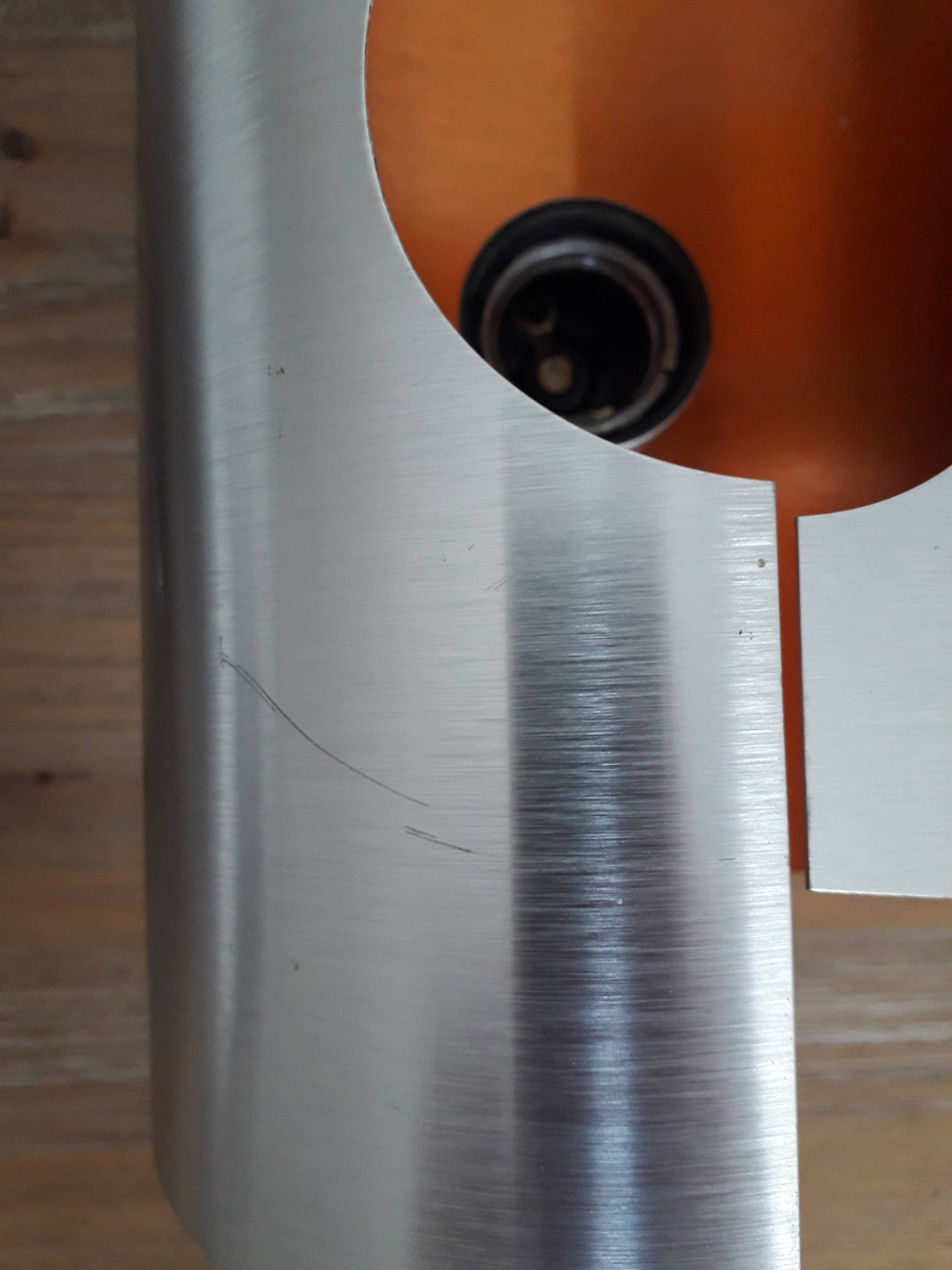 Space Age wall lamps - Brushed and orange aluminium - 1970