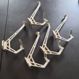 Set of 5 brushed aluminum coat hooks