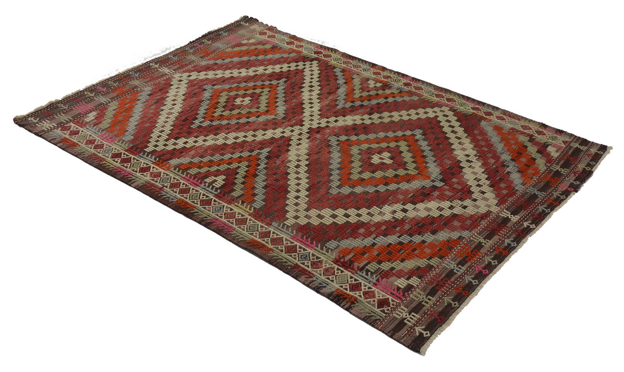 Grand Kilim Turkish Anatolia 175x250 cm Vintage Geometric Handwoven