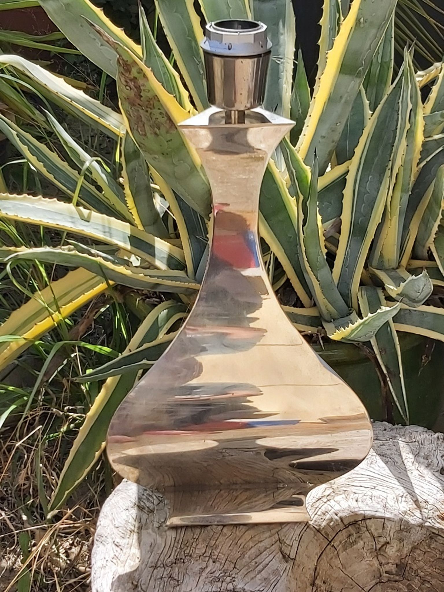 70s stainless steel lamp design