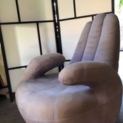 Pop Art swivel armchair - mauve velvet - circa 80/90 - very good condition