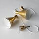 Pair of Scandinavian diabolo suspensions brass