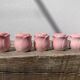 Set of pink flower ceramic candle holders