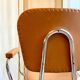 Armchair in chromed metal and tawny skaï 1950s