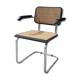Armchair B33 canne and wood designer Marcel Breuer 70