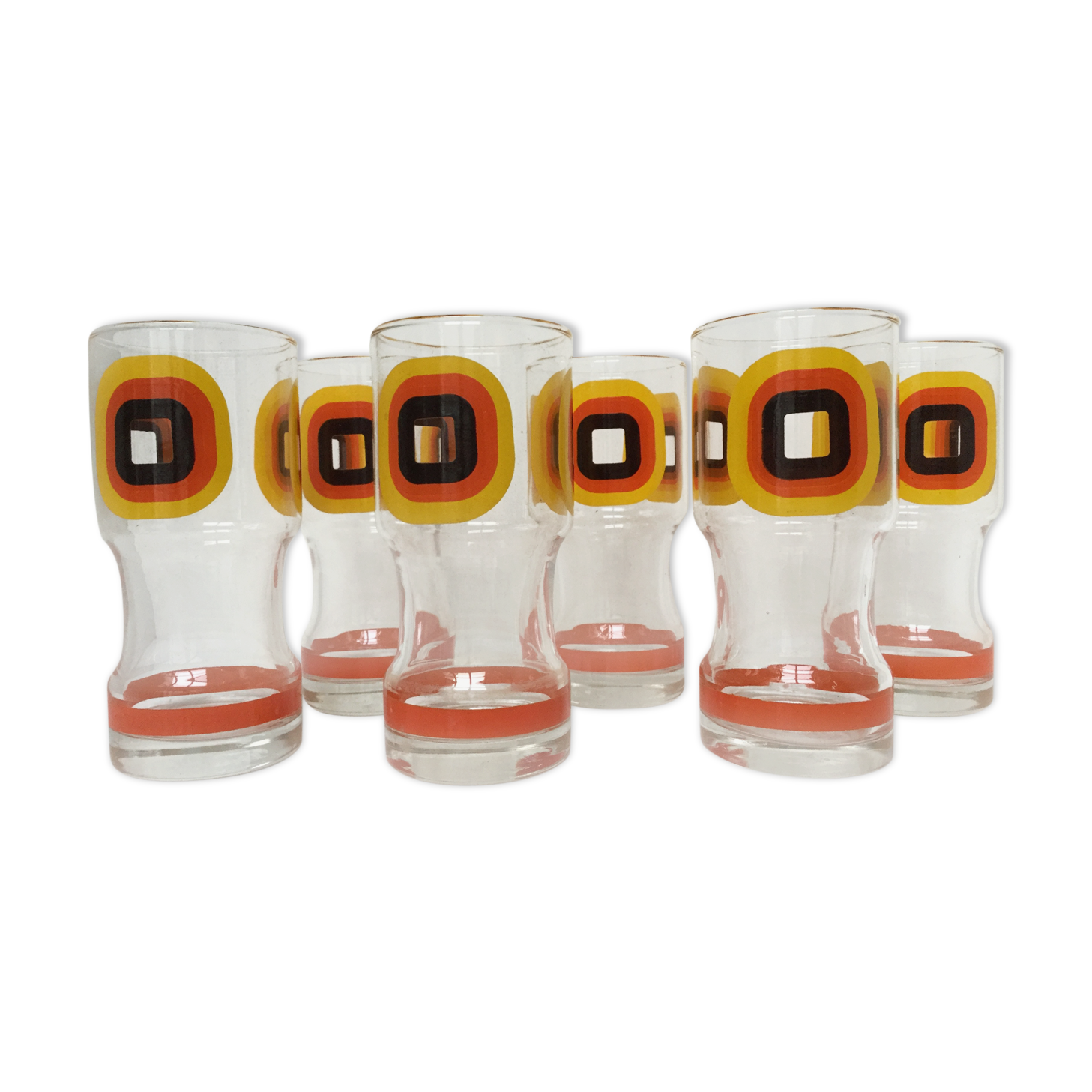 Vintage orange ade glasses 1970